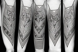 poker with geometric style tattoo idea