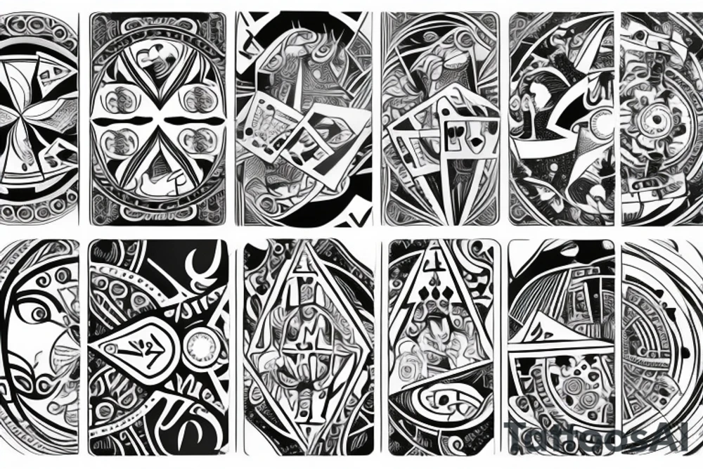poker with circle tattoo idea
