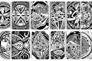 poker with circle tattoo idea