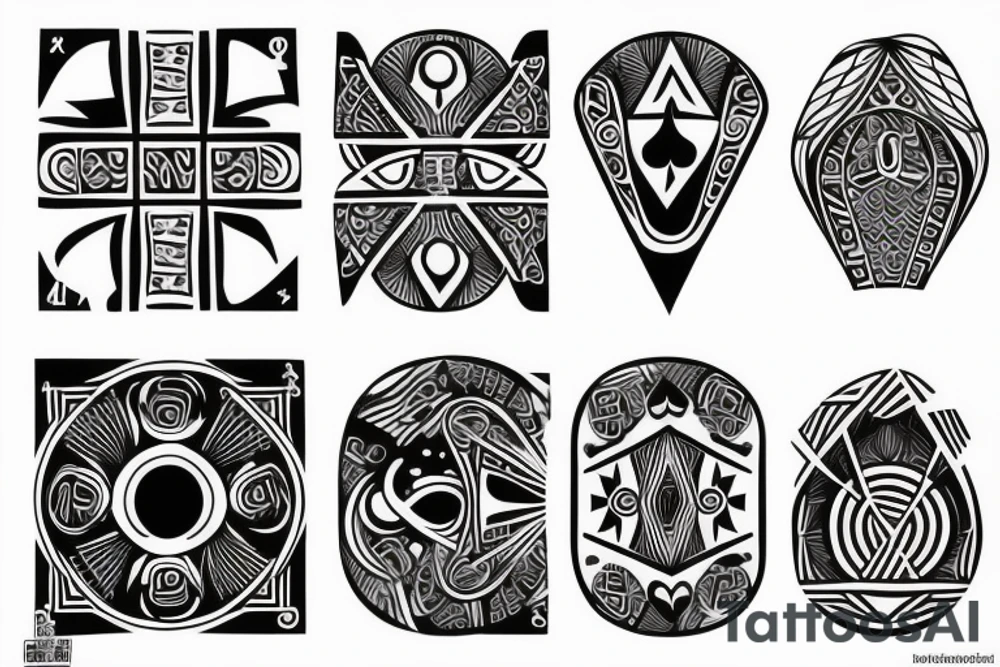 poker with circle tattoo idea