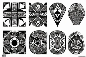 poker with circle tattoo idea