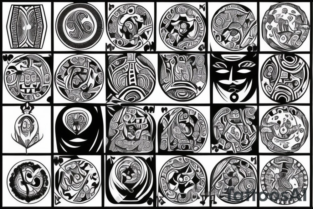 poker with circle tattoo idea