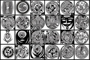 poker with circle tattoo idea