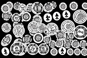 poker with circle tattoo idea