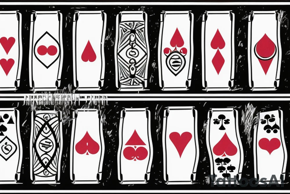 poker with lines tattoo idea