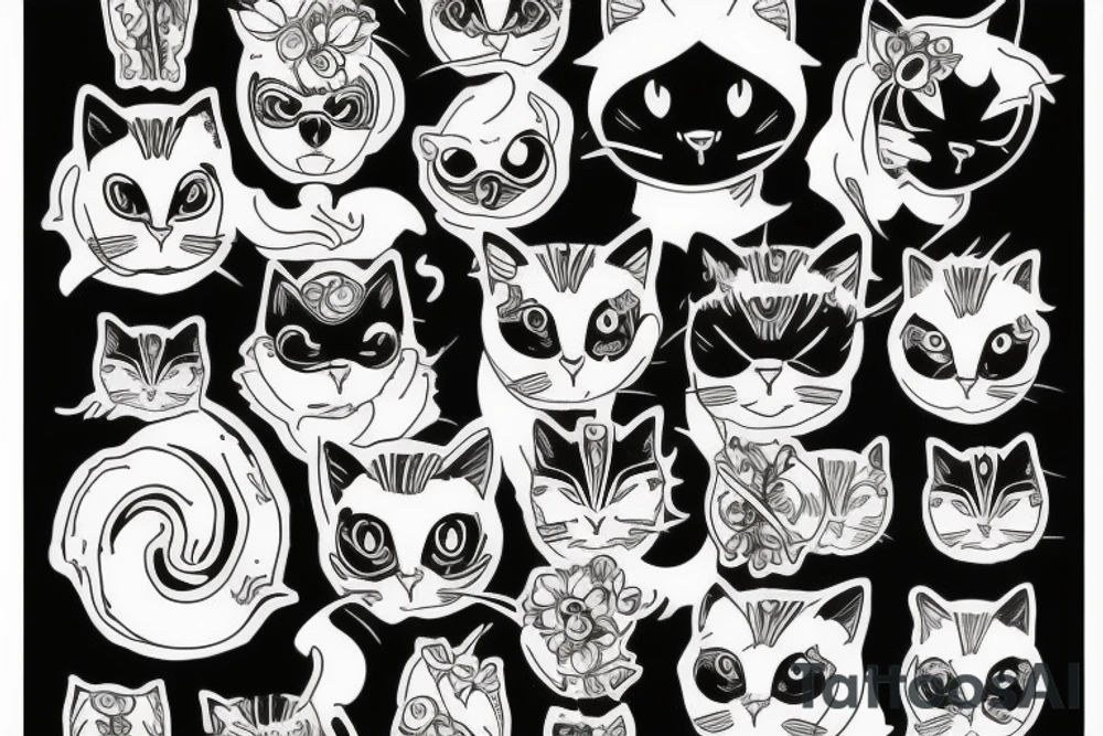 Black cat tattoo idea