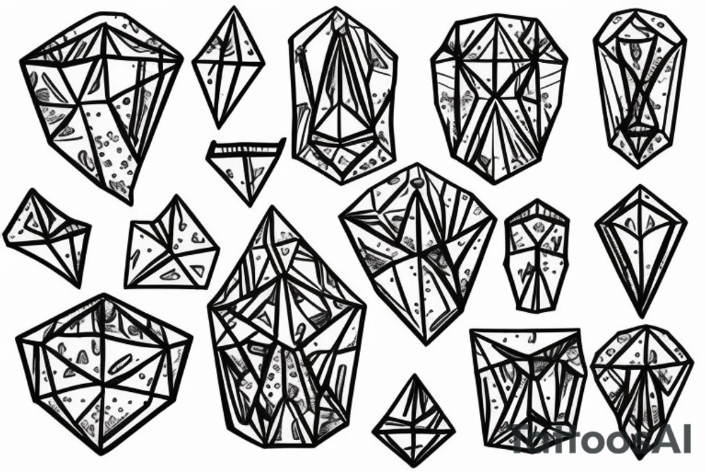 Process of stone turning into diamond tattoo idea