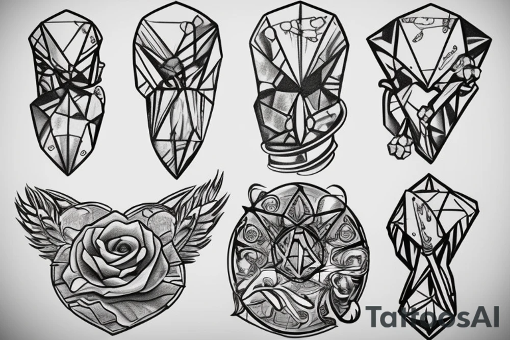 Process of stone turning into diamond tattoo idea