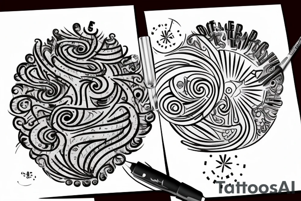 Circular process of stone turning into diamond tattoo idea