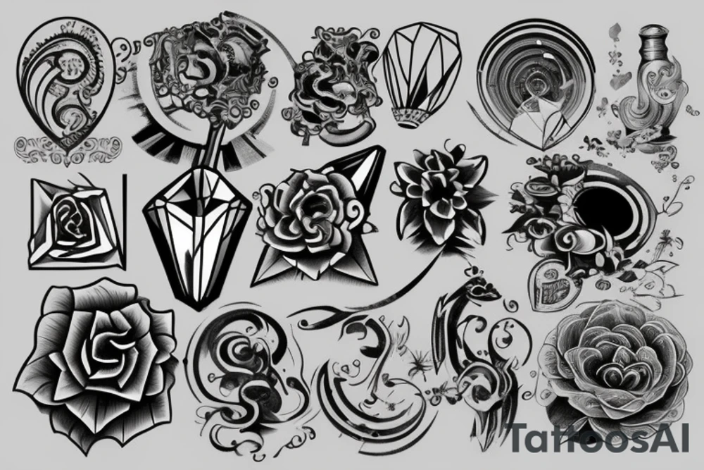 Circular process of stone turning into diamond tattoo idea