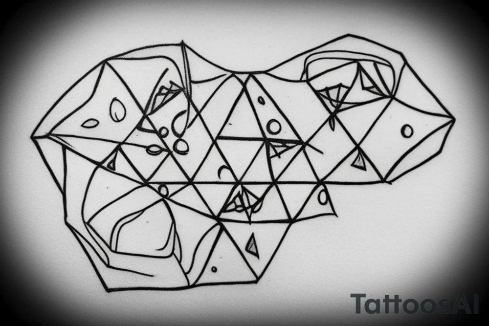 Minimal tattoo of a stone transitioning into a Diamond tattoo idea
