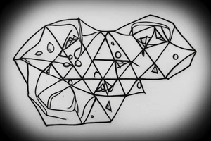 Minimal tattoo of a stone transitioning into a Diamond tattoo idea