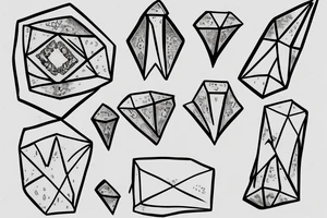 Minimal tattoo of a stone transitioning into a Diamond tattoo idea