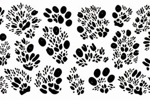 floral bouquet with paw prints tattoo idea