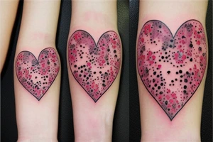 floral heart with paw prints tattoo idea