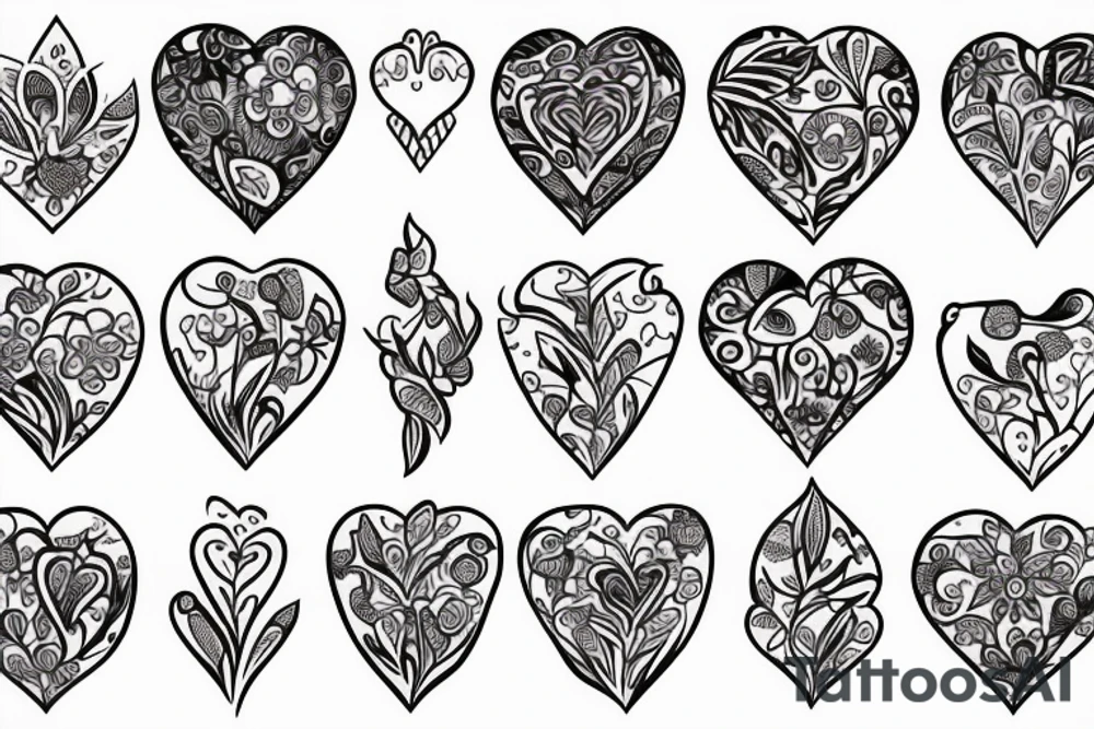 flower heart tattoo idea