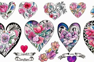 floral heart tattoo idea