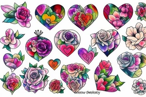 floral heart tattoo idea