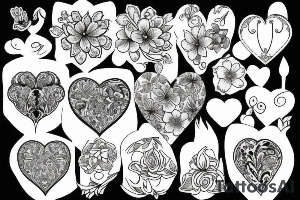 floral heart tattoo idea