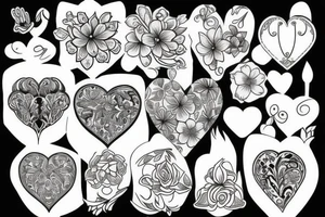 floral heart tattoo idea