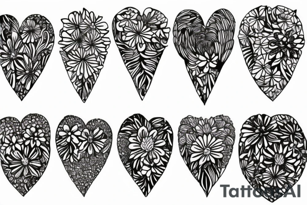 floral heart tattoo idea