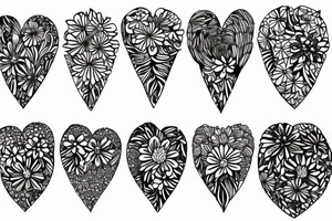 floral heart tattoo idea