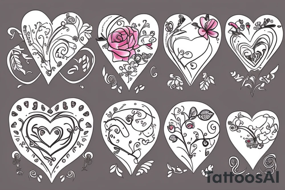 floral heart tattoo idea