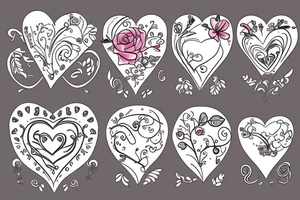floral heart tattoo idea