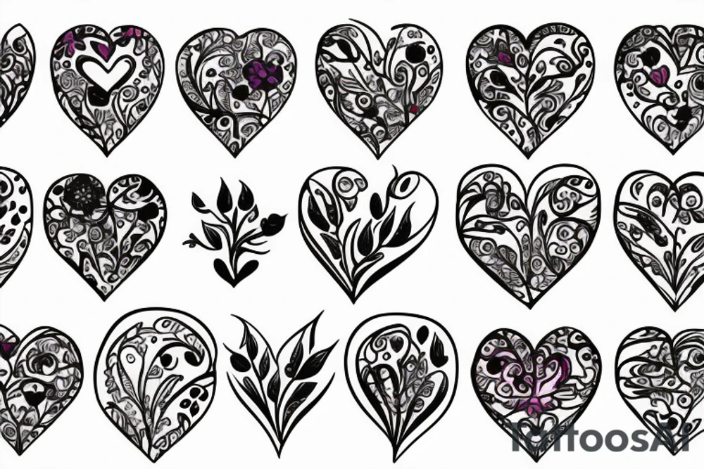 floral heart tattoo idea