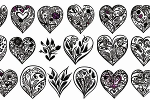 floral heart tattoo idea