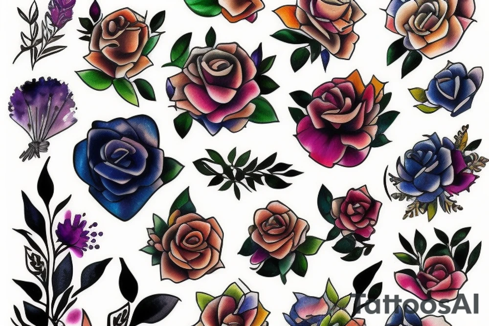 floral bouquet tattoo idea