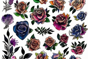 floral bouquet tattoo idea