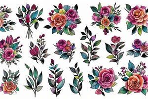 floral bouquet tattoo idea
