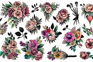 bouquet tattoo idea