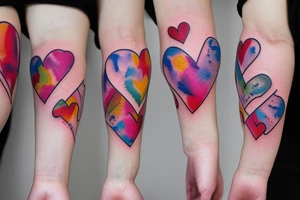 watercolor heart tattoo idea