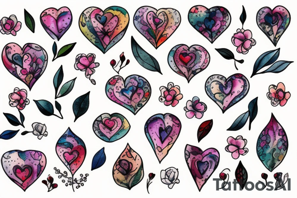 heart with flowers tattoo idea