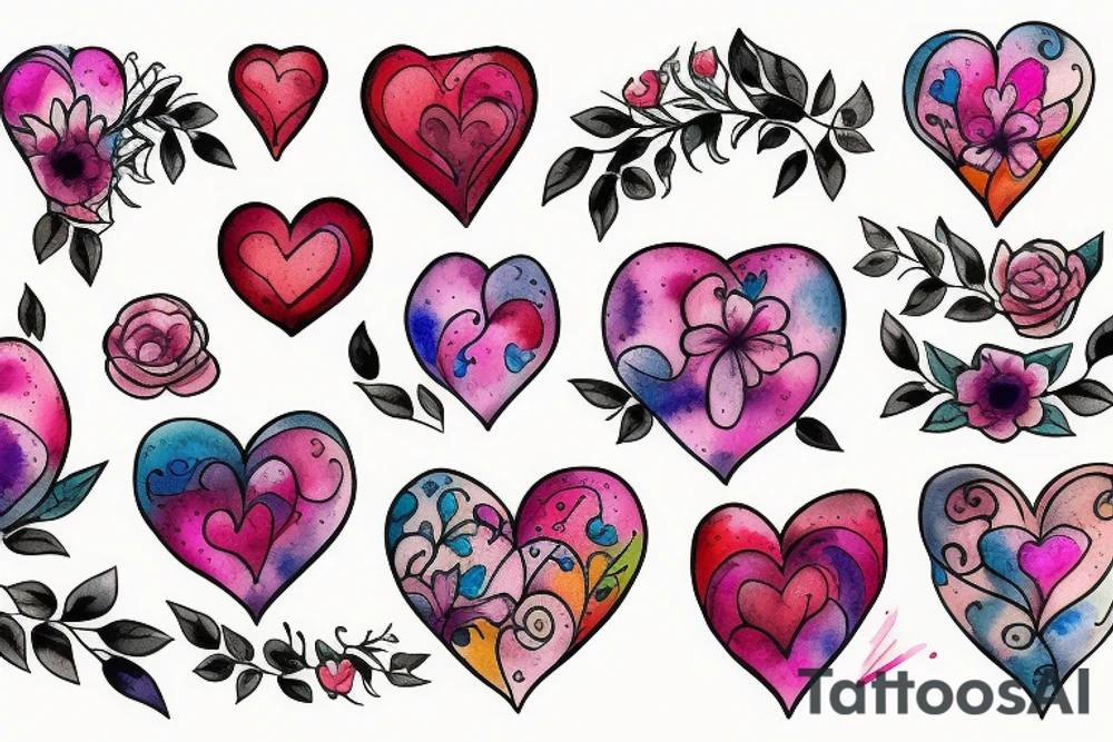 heart with flowers tattoo idea