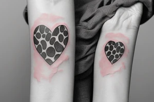 paw print heart tattoo idea