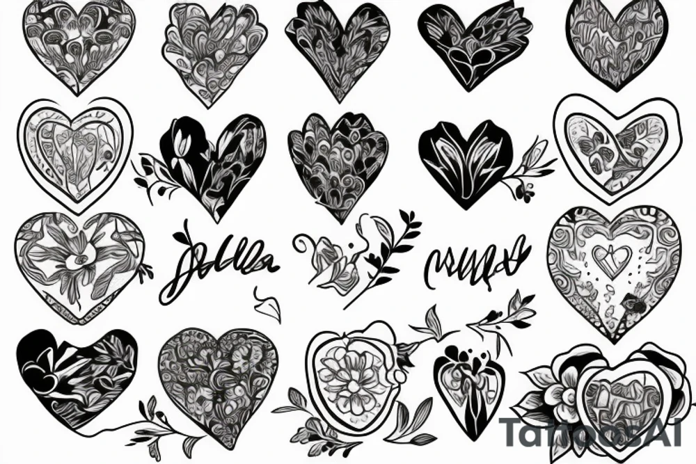 Heart filled with flowers tattoo idea