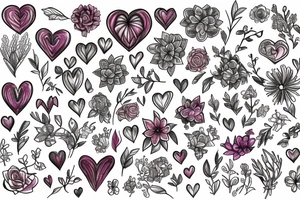 Heart filled with flowers tattoo idea
