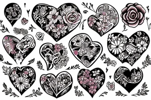 Heart filled with flowers tattoo idea