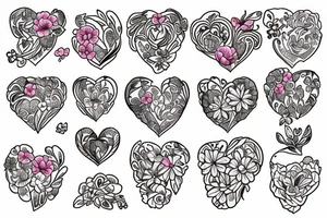 Heart filled with flowers tattoo idea
