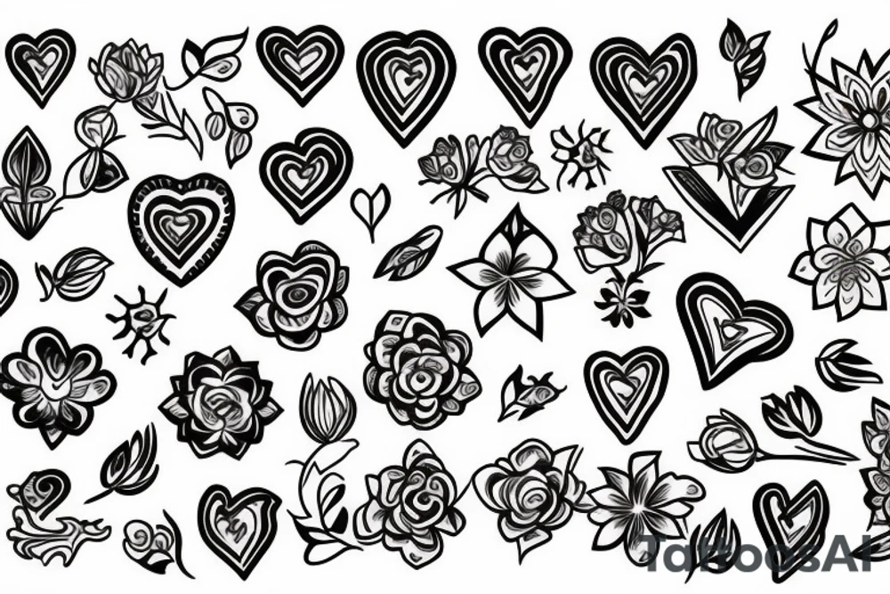 Heart filled with flowers tattoo idea
