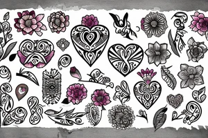 Heart filled with flowers tattoo idea