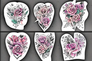 Bouquet heart tattoo idea