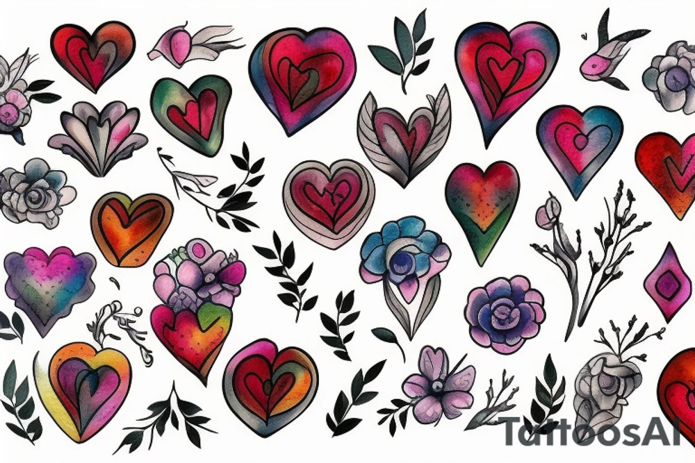 Bouquet heart tattoo idea