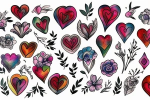 Bouquet heart tattoo idea