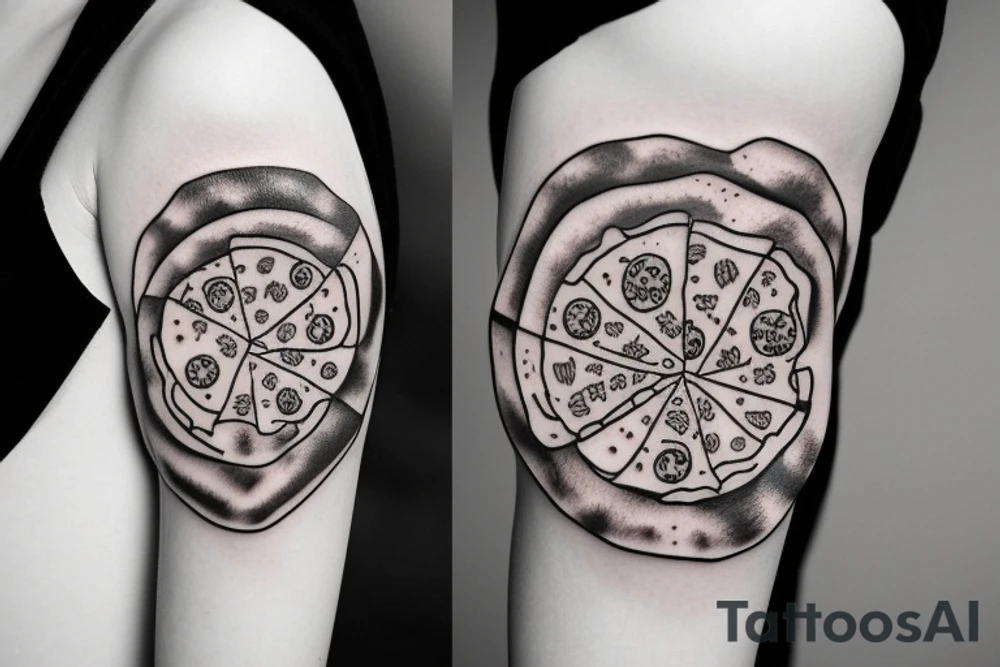 extremly realistic pizza tattoo idea