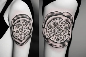extremly realistic pizza tattoo idea