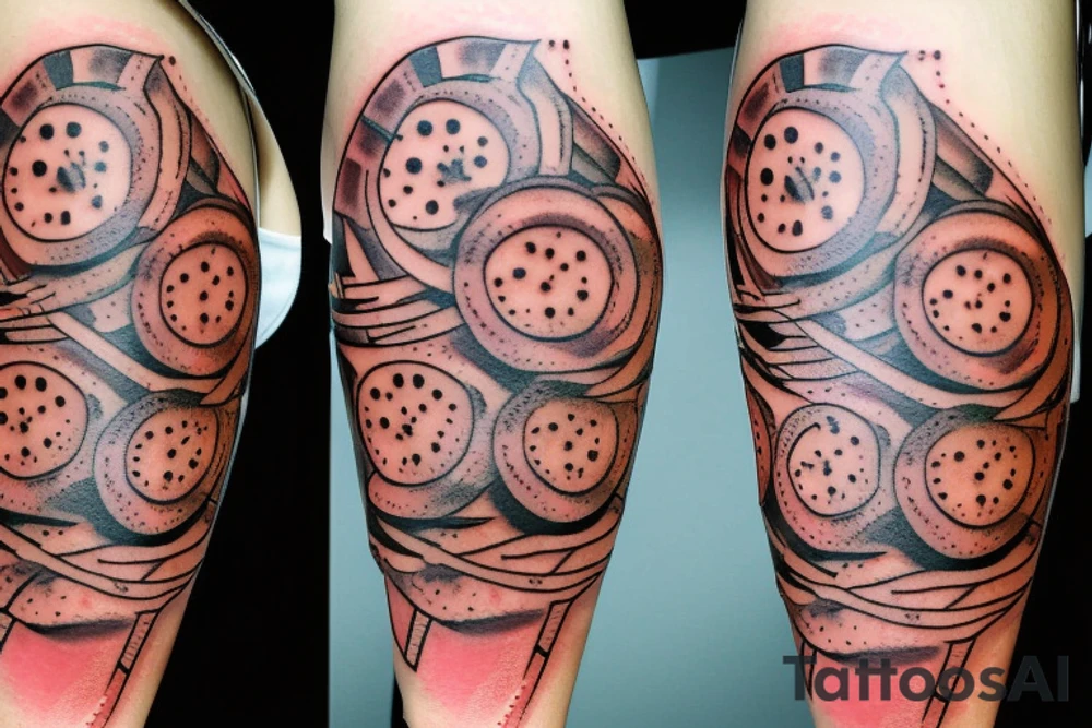 extremly realistic pizza tattoo idea